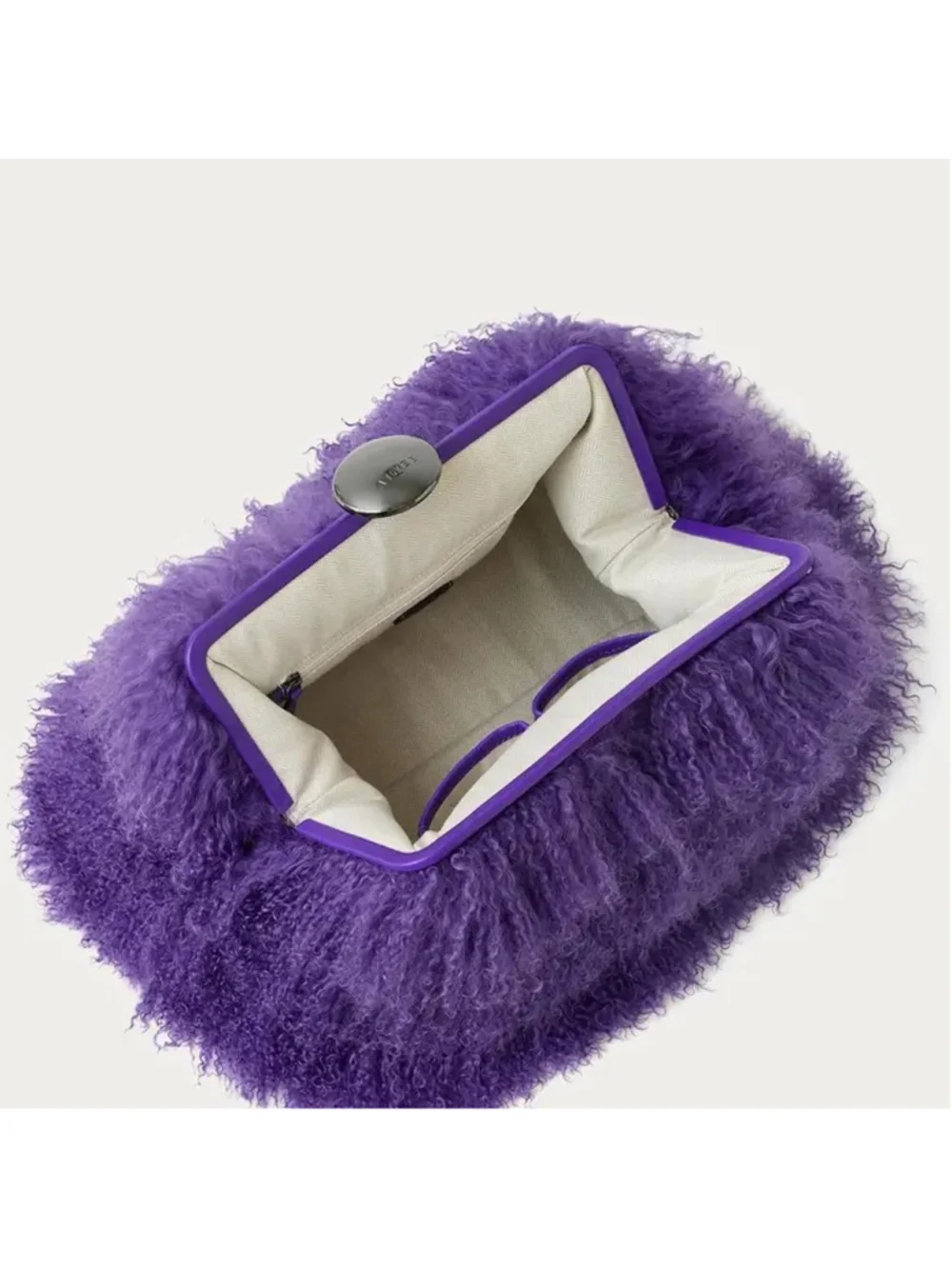 Aimee Kestenberg Full Circle XI Clutch in Royal Purple Mongolian Shearli